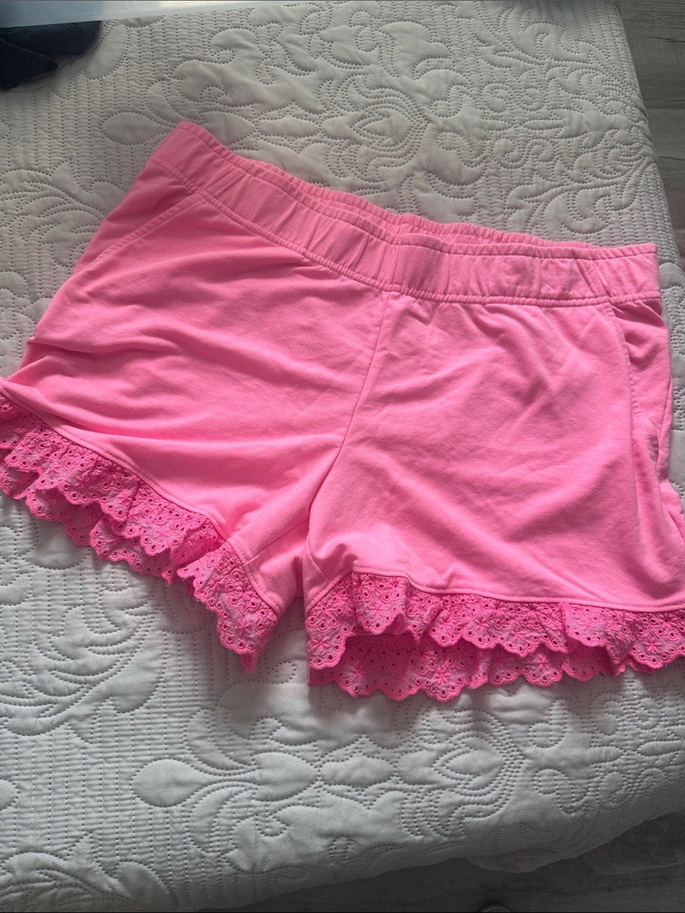 Lily Pulitzer Pink Lace-Trim Shorts
